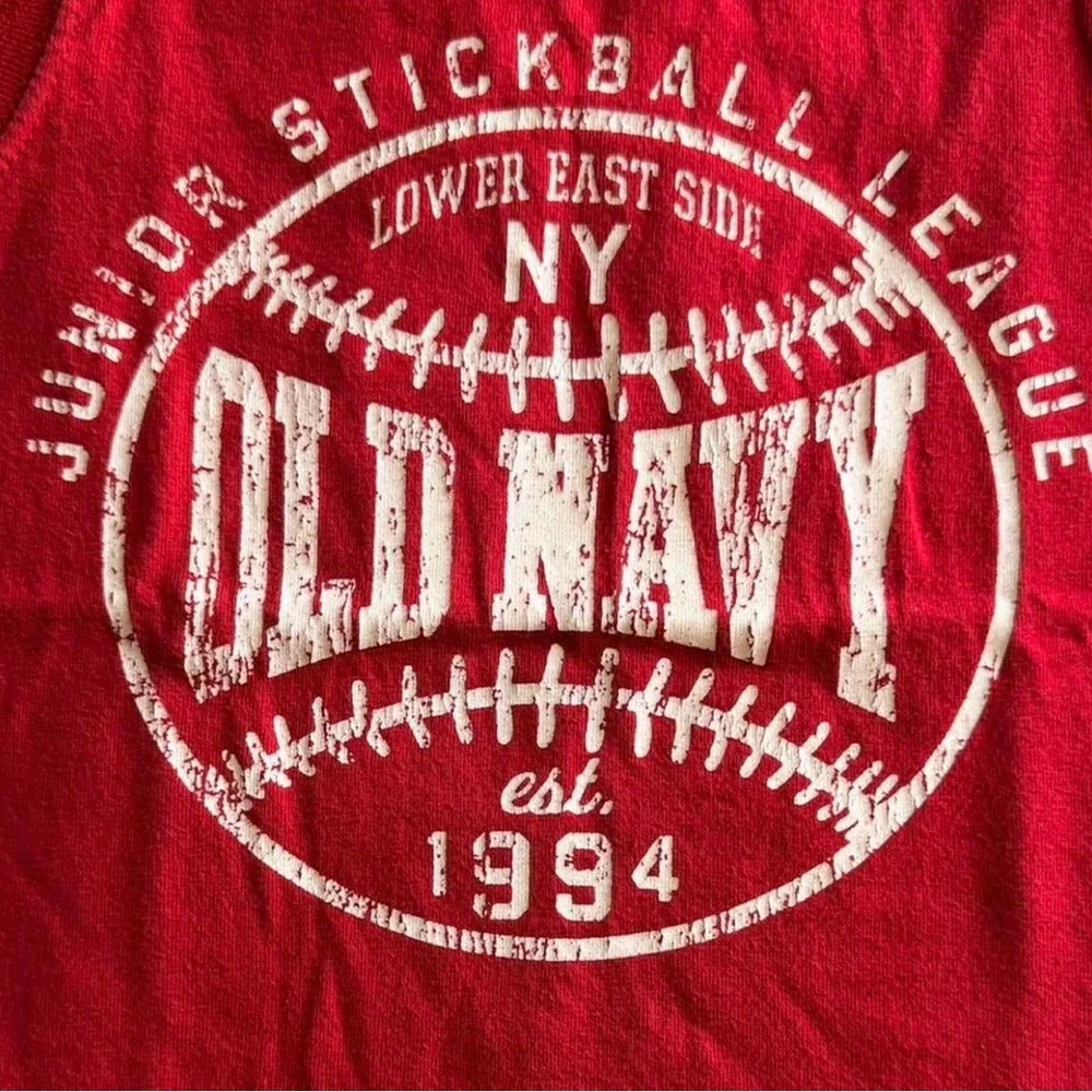 Old Navy Boys 5T Stickball League Graphic Tank Red